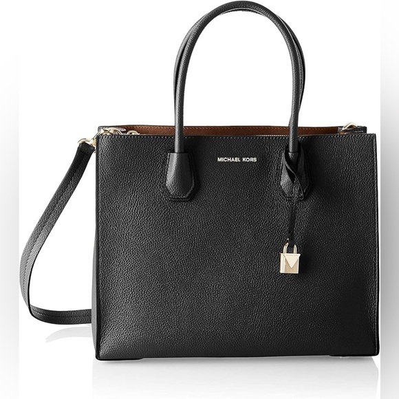 Michael Kors Black Leather Tote Bag - Picture 1 of 10